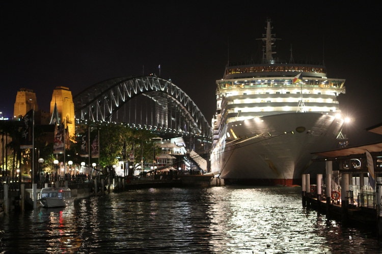 Arcadia lights up Sydney Harbour